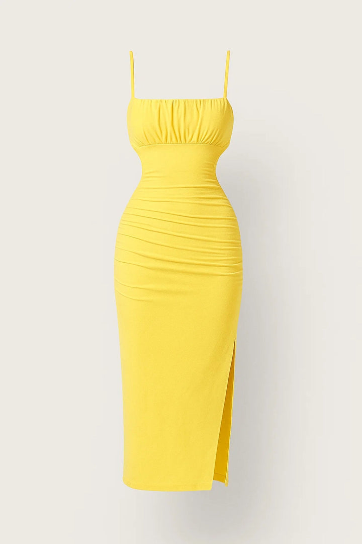 Enges Bodycon-Midikleid für Damen – Figurbetonte Passform mit Rüschen