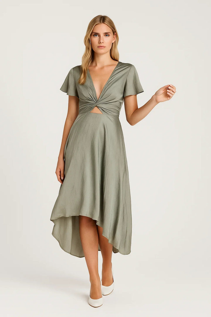 Vestito Midi Donna Portafoglio – Silhouette Fluida ed Elegante