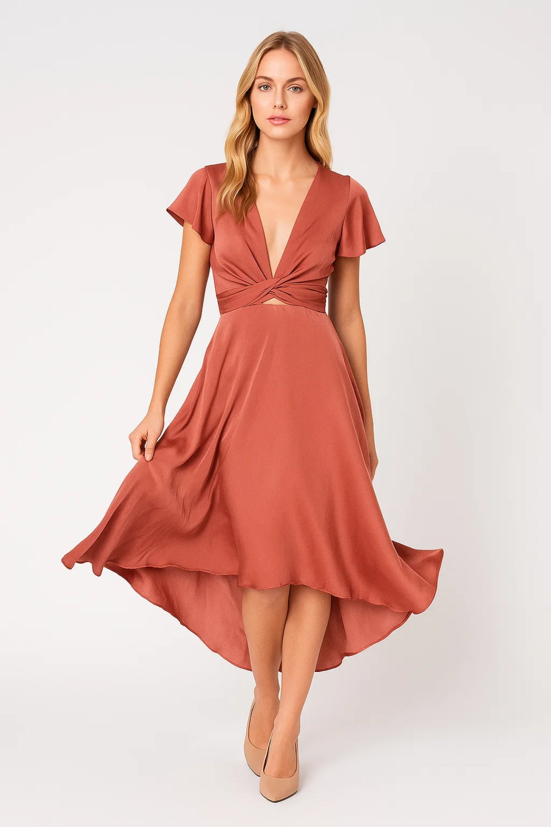 Vestito Midi Donna Portafoglio – Silhouette Fluida ed Elegante