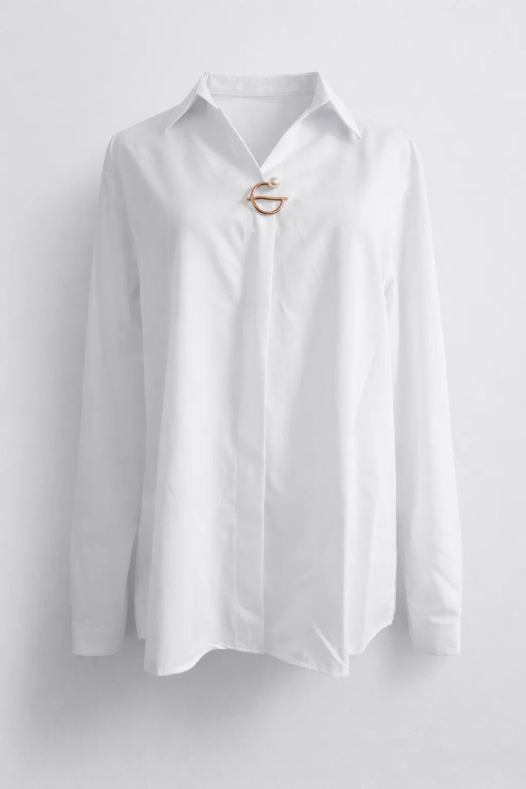 Women's Long Sleeve Blouse – Elegant and Minimalist Cut