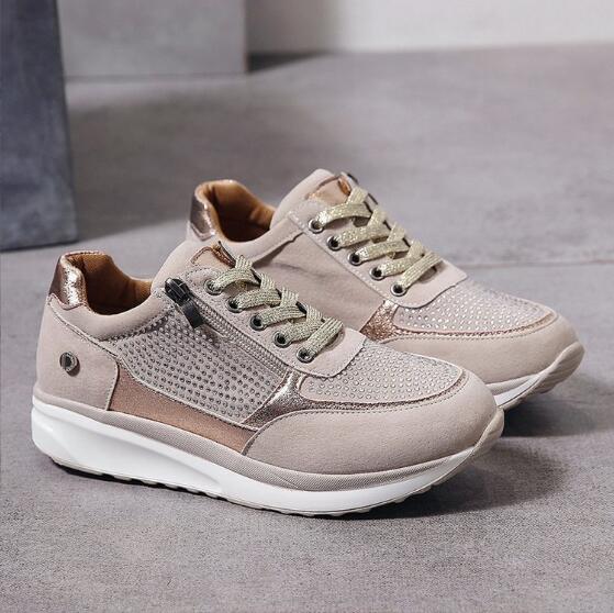 Baskets Plateforme Femme – Fermeture Zippée Latérale Talon Bas