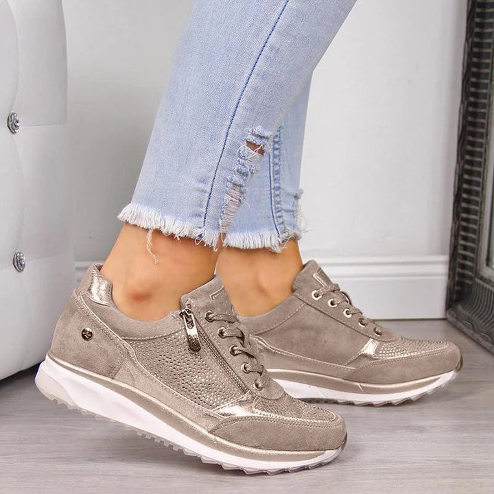 Baskets Plateforme Femme – Fermeture Zippée Latérale Talon Bas