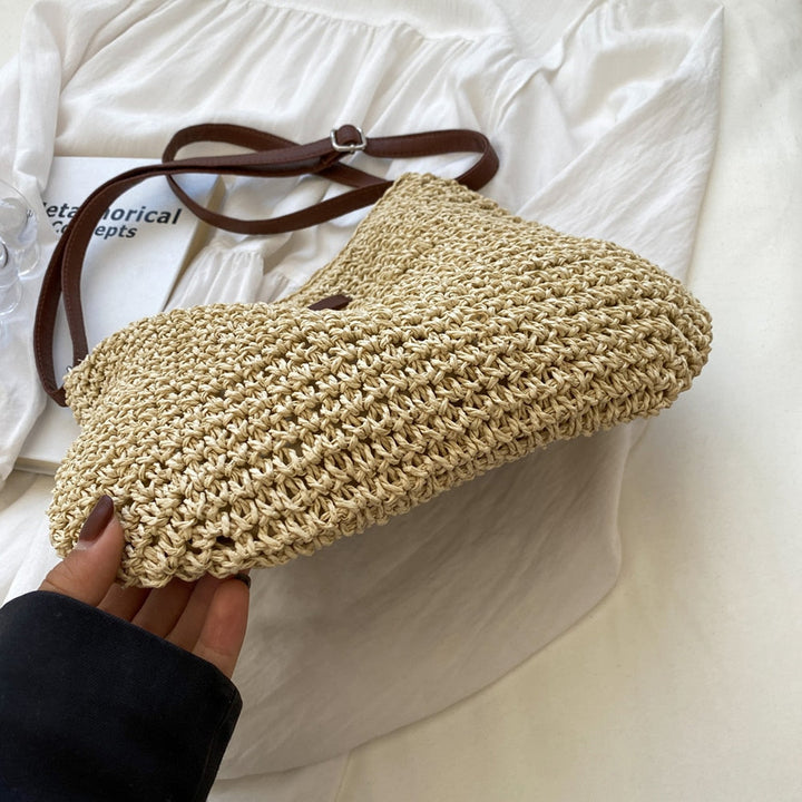 Sac Hobo Femme Tressé – Silhouette Bohème en Maille Ouverte