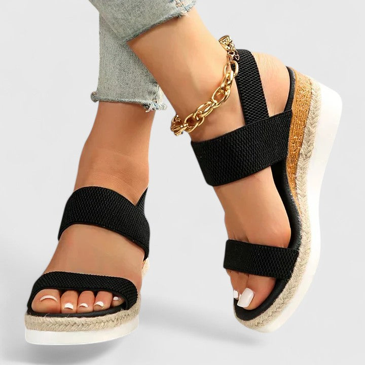 Sandales Compensées Femme Espadrille – Slingback Semelle Basse