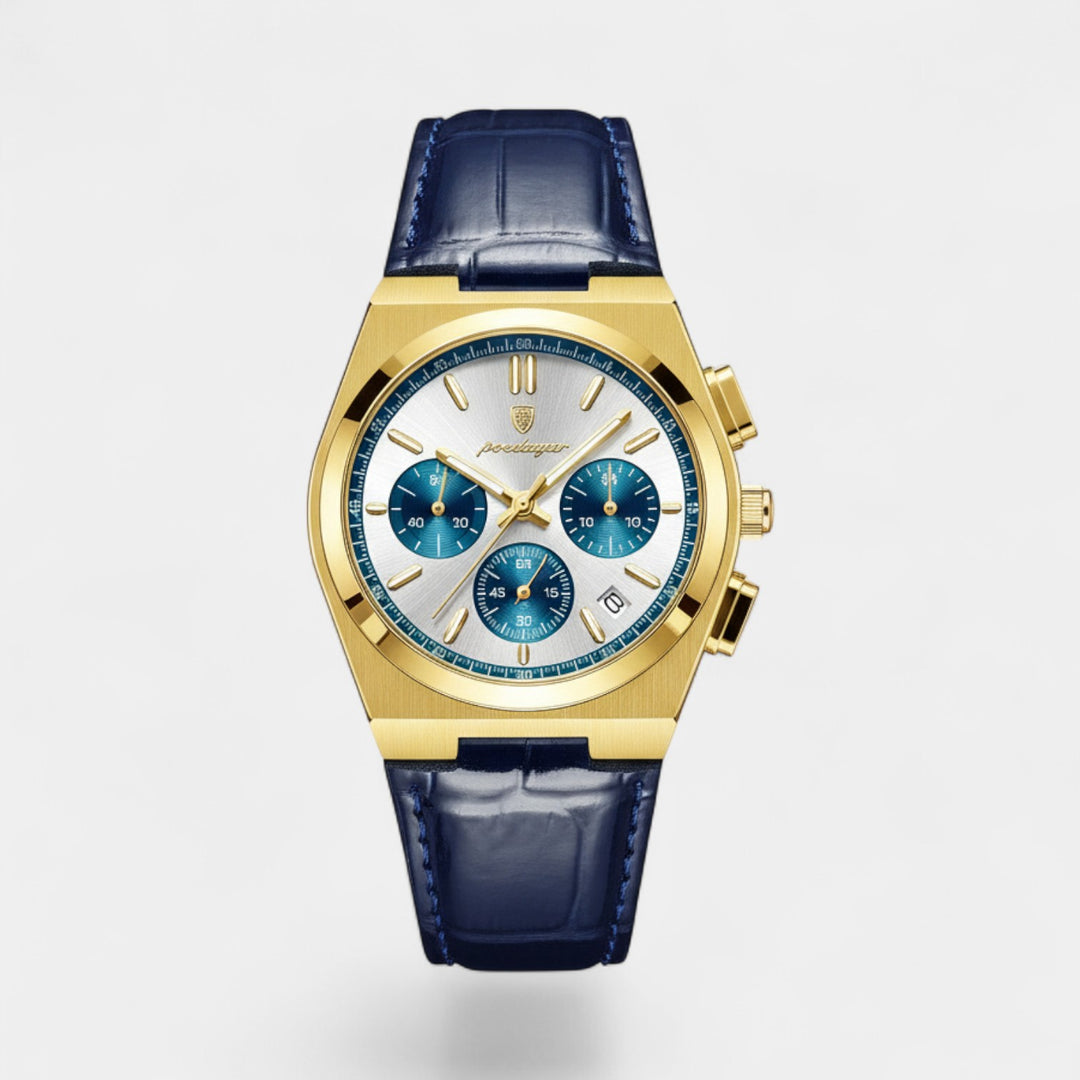 Herrenuhr aus Leder – Multifunktionales Quarzwerk 41 mm