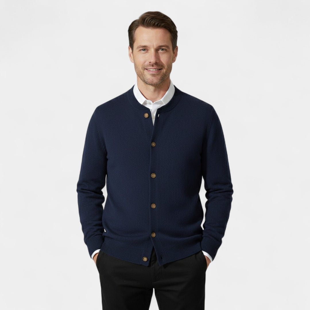 Herren 100% Kaschmir Cardigan – Luxuriös geknöpft