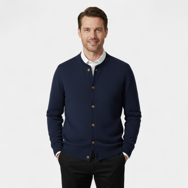 Herren 100% Kaschmir Cardigan – Luxuriös geknöpft