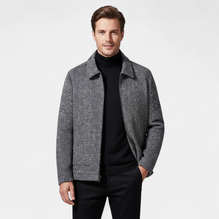 Herren Wollmantel mit Stehkragen – Moderne, maßgeschneiderte Eleganz