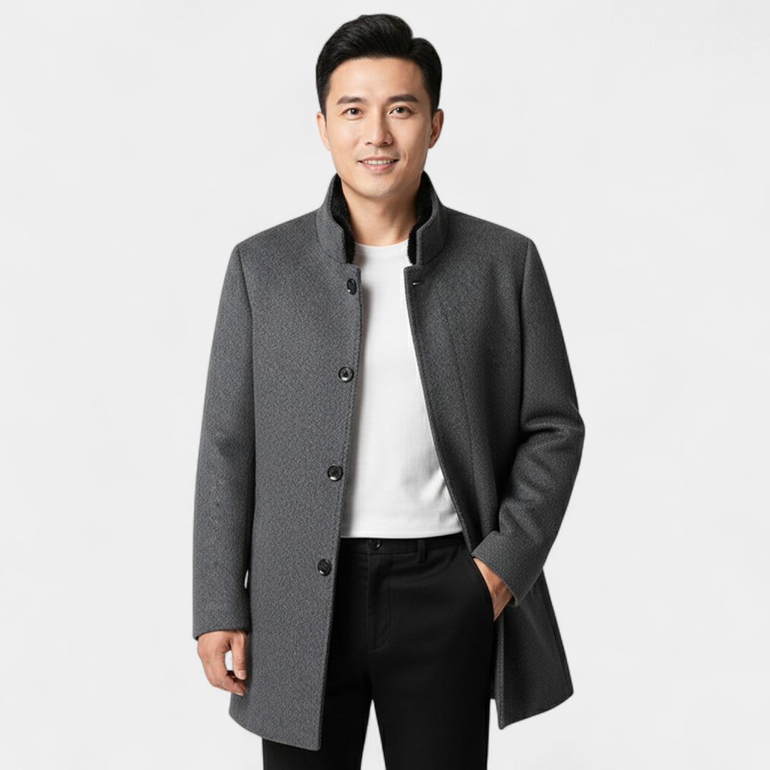 Cappotto trench uomo in lana con fodera rimovibile – eleganza invernale su misura