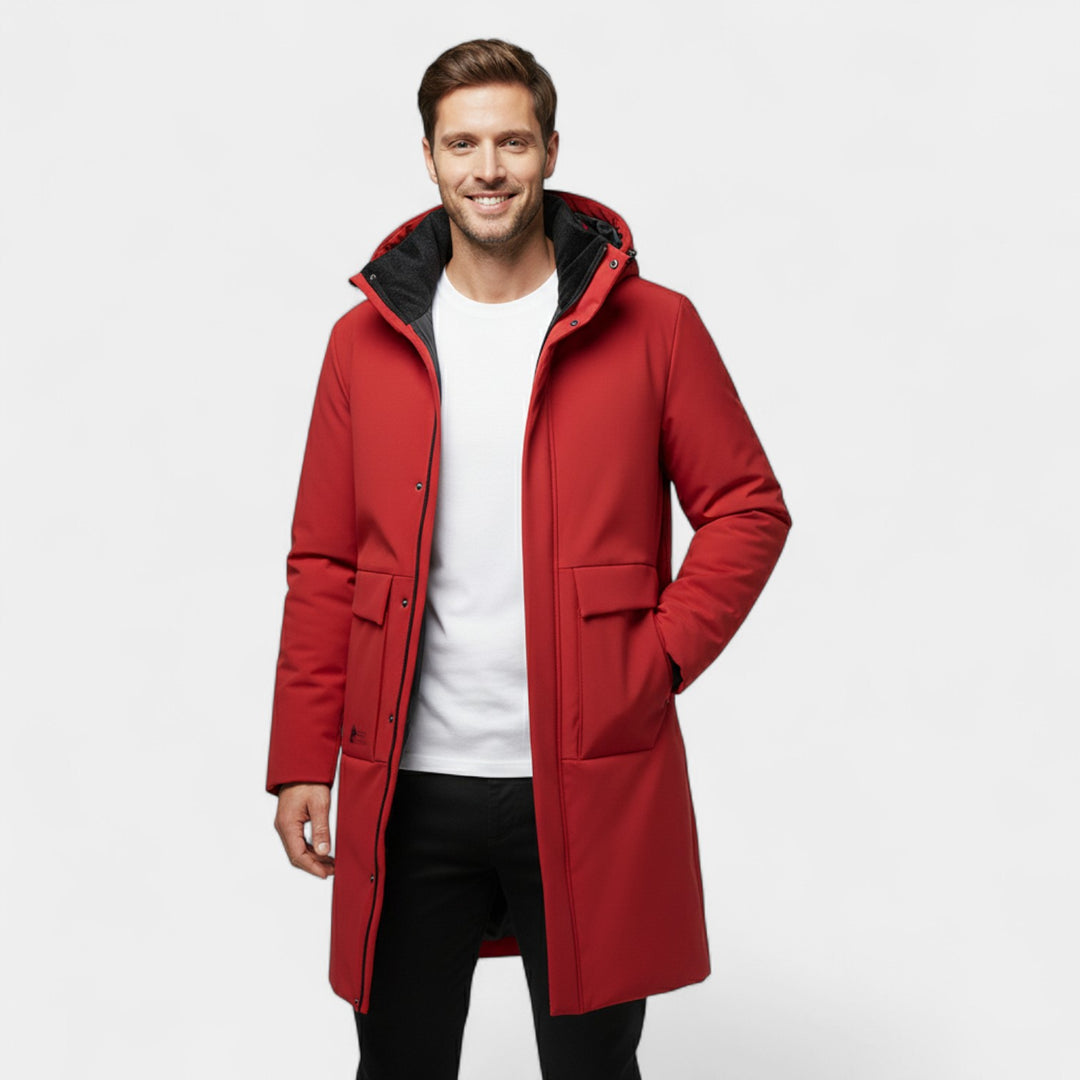 Claire Mode | Giacca Uomo con Cappuccio – Cappotto Lungo Imbottito in Cotone