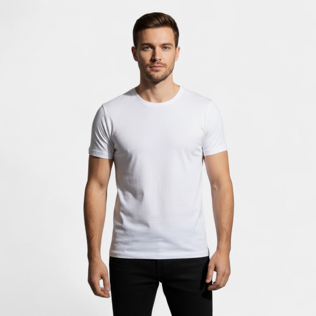 Set da 3 t-shirt uomo collo tondo in cotone spesso – raffinati, resistenti, essenziali quotidiani