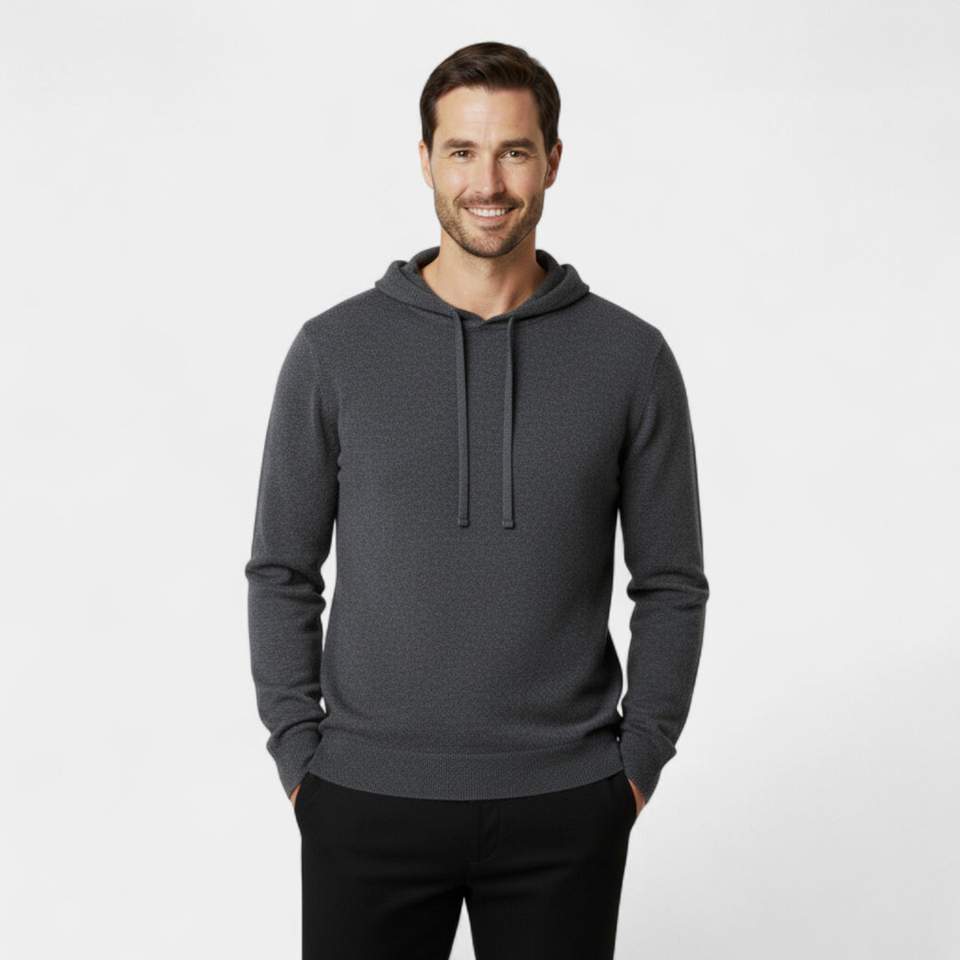 Herren Kapuzenpullover 100% Merinowolle – weiter minimalistischer Schnitt