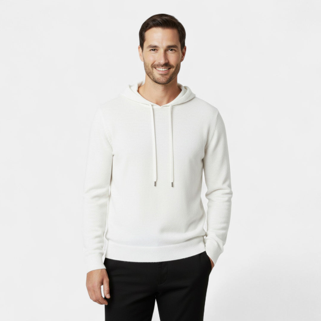 Herren Kapuzenpullover 100% Merinowolle – weiter minimalistischer Schnitt