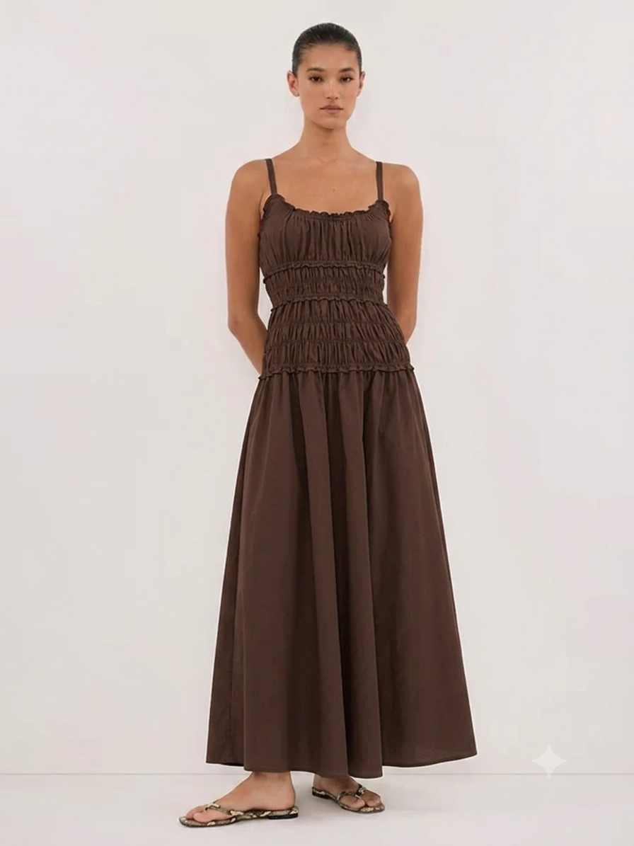 Women's Long Pleated Dress – Fluid and Elegant Silhouette