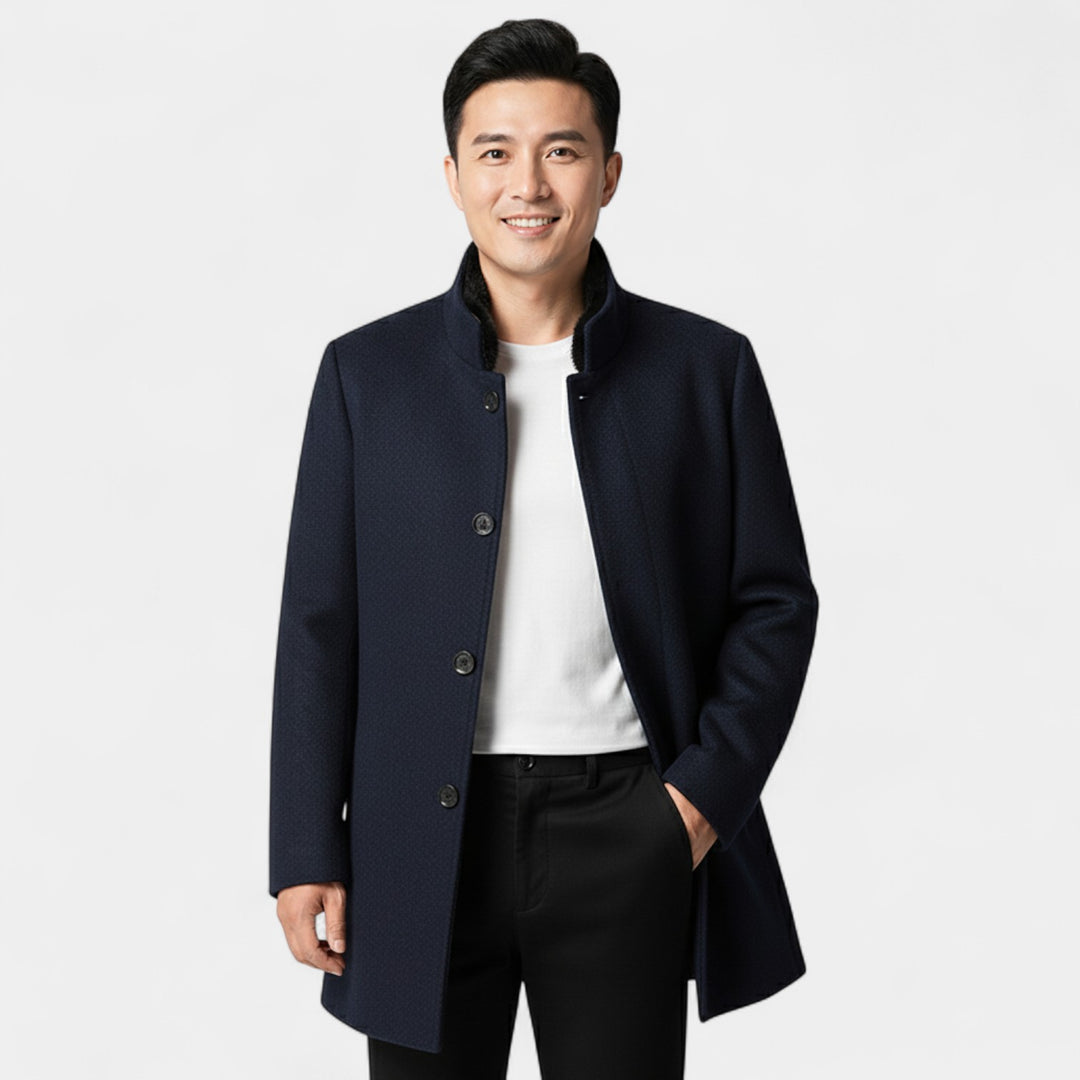 Cappotto trench uomo in lana con fodera rimovibile – eleganza invernale su misura