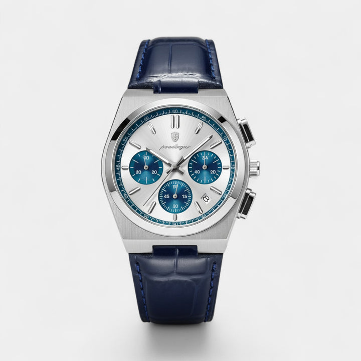 Herrenuhr aus Leder – Multifunktionales Quarzwerk 41 mm