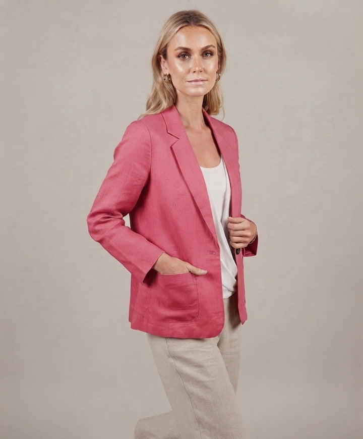 Blazer de mujer de corte informal – Cuello sastre y mangas de longitud media