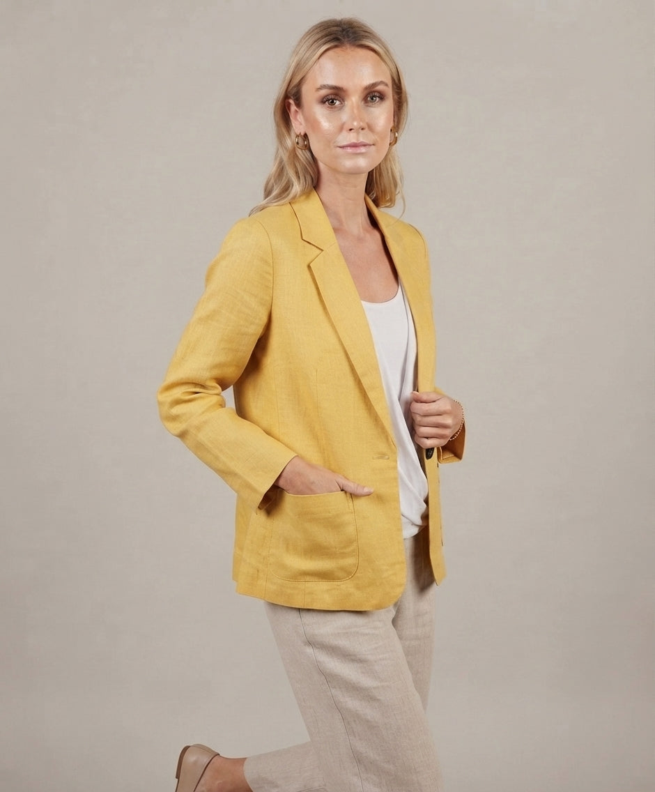 Blazer de mujer de corte informal – Cuello sastre y mangas de longitud media