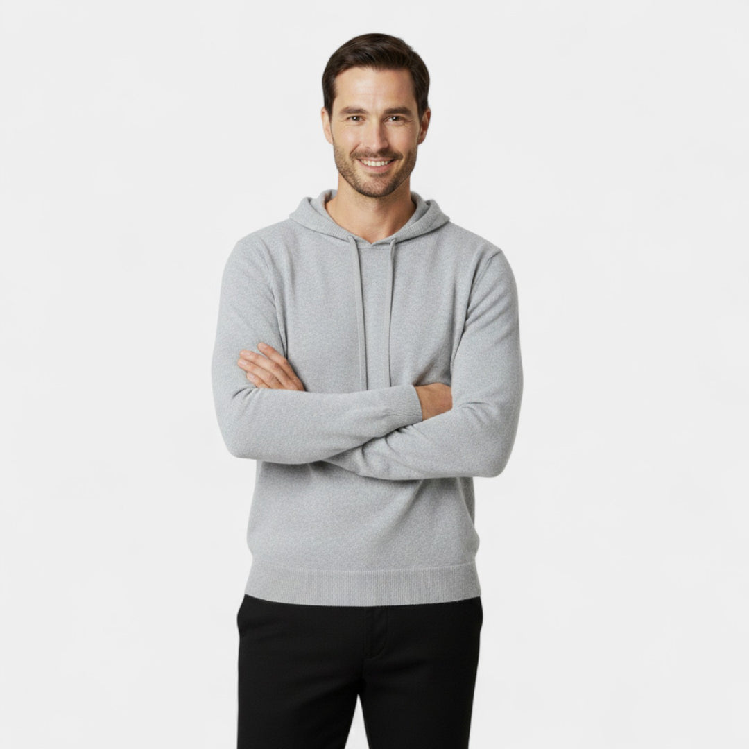 Herren Kapuzenpullover 100% Merinowolle – weiter minimalistischer Schnitt