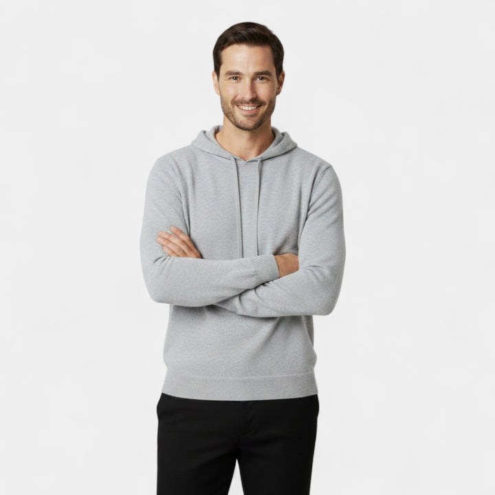 Herren Kapuzenpullover 100% Merinowolle – weiter minimalistischer Schnitt