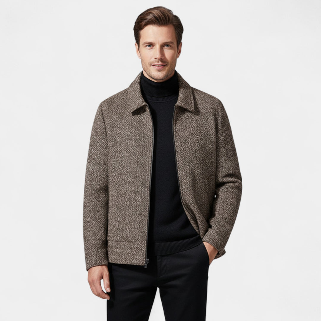 Herren Wollmantel mit Stehkragen – Moderne, maßgeschneiderte Eleganz