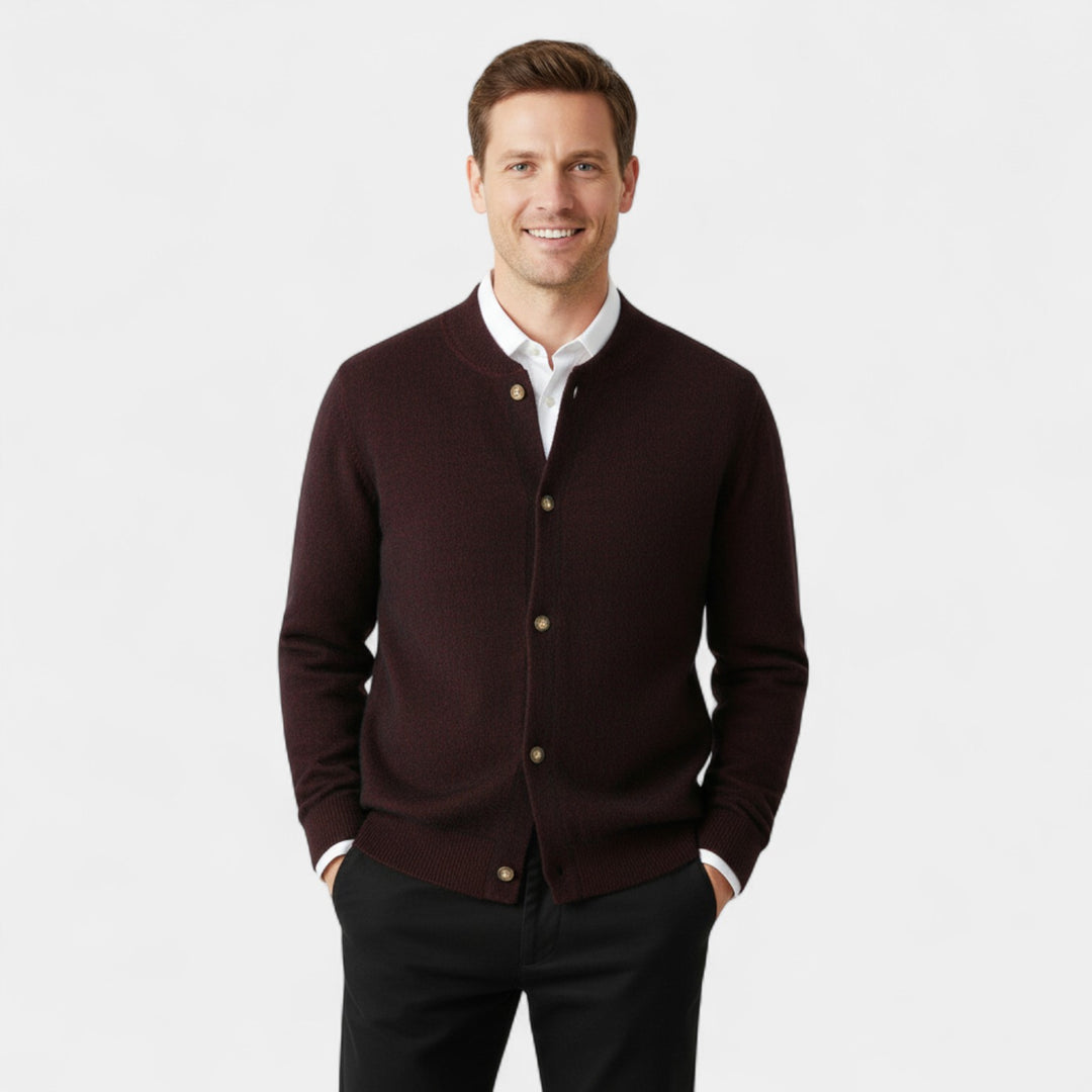 Herren 100% Kaschmir Cardigan – Luxuriös geknöpft