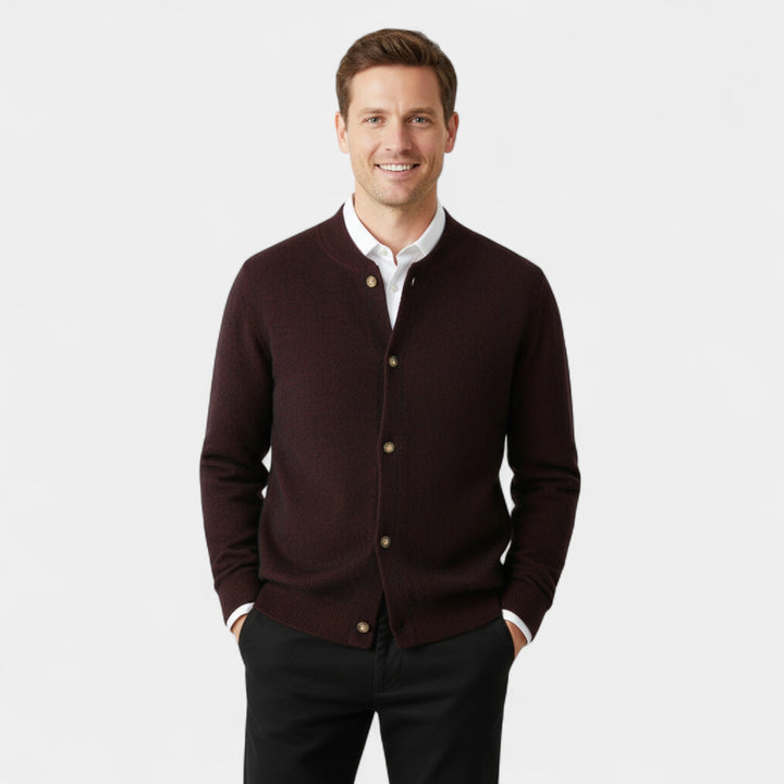 Herren 100% Kaschmir Cardigan – Luxuriös geknöpft