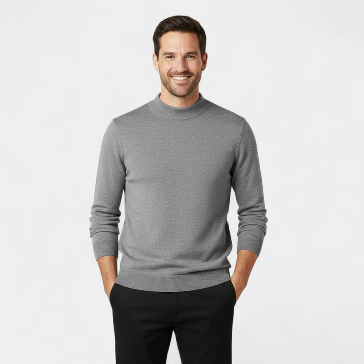 Herrenpullover mit halbem Stehkragen – minimalistischer Schnitt und Luxus