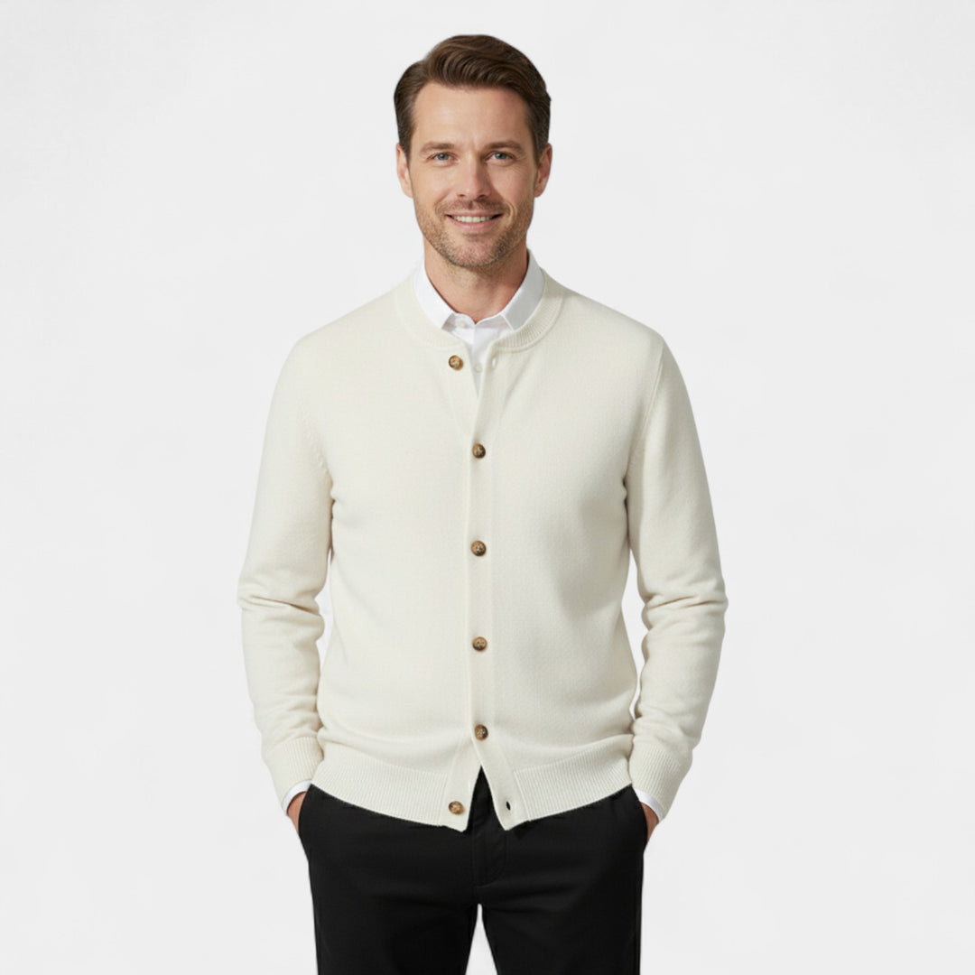 Herren 100% Kaschmir Cardigan – Luxuriös geknöpft