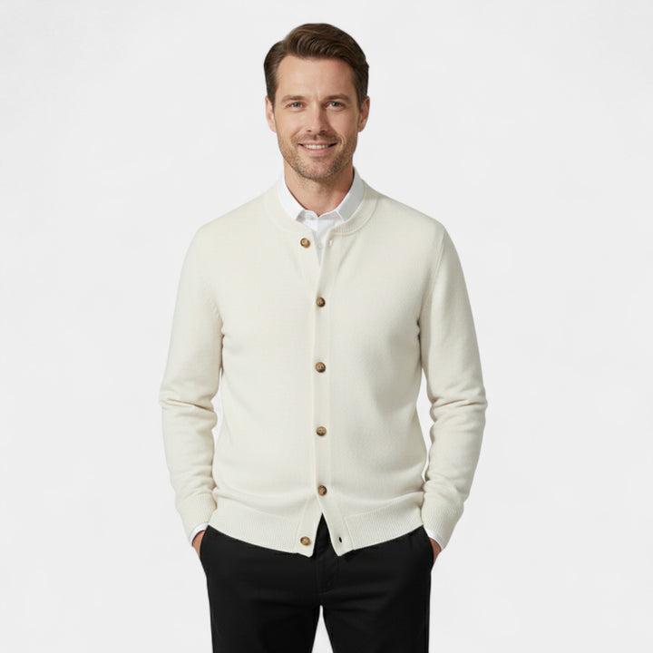 Herren 100% Kaschmir Cardigan – Luxuriös geknöpft