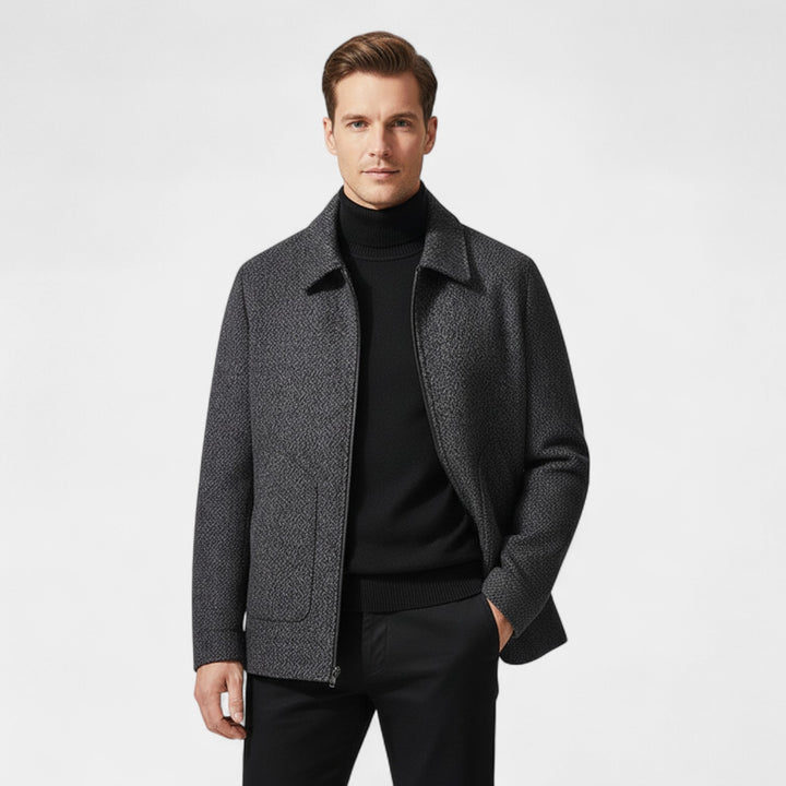Herren Wollmantel mit Stehkragen – Moderne, maßgeschneiderte Eleganz