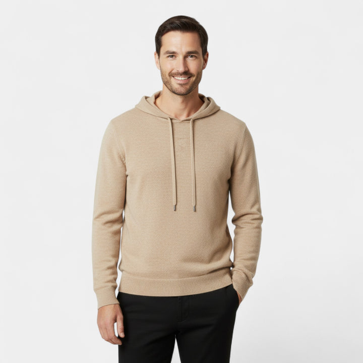 Herren Kapuzenpullover 100% Merinowolle – weiter minimalistischer Schnitt