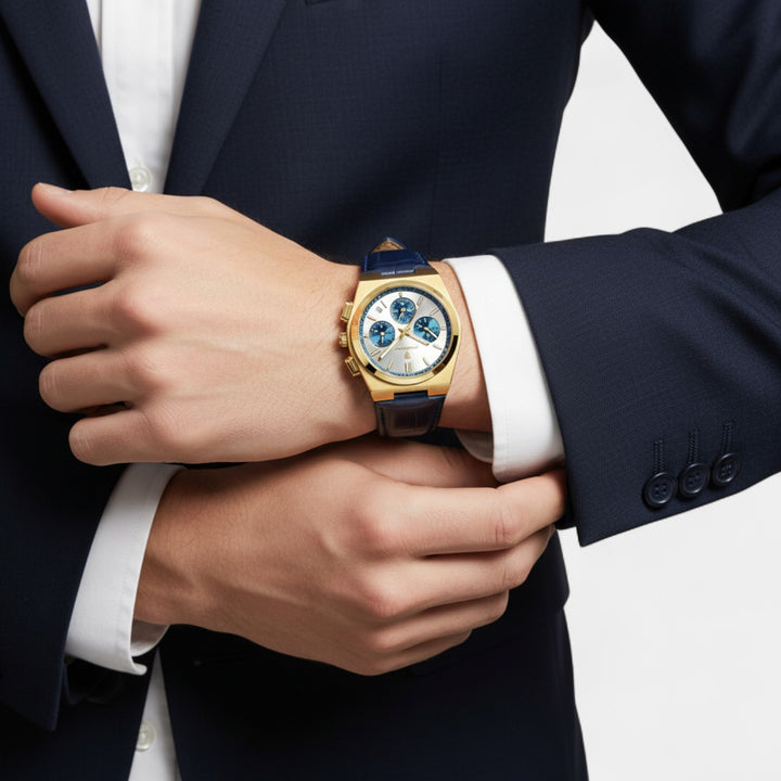 Herrenuhr aus Leder – Multifunktionales Quarzwerk 41 mm