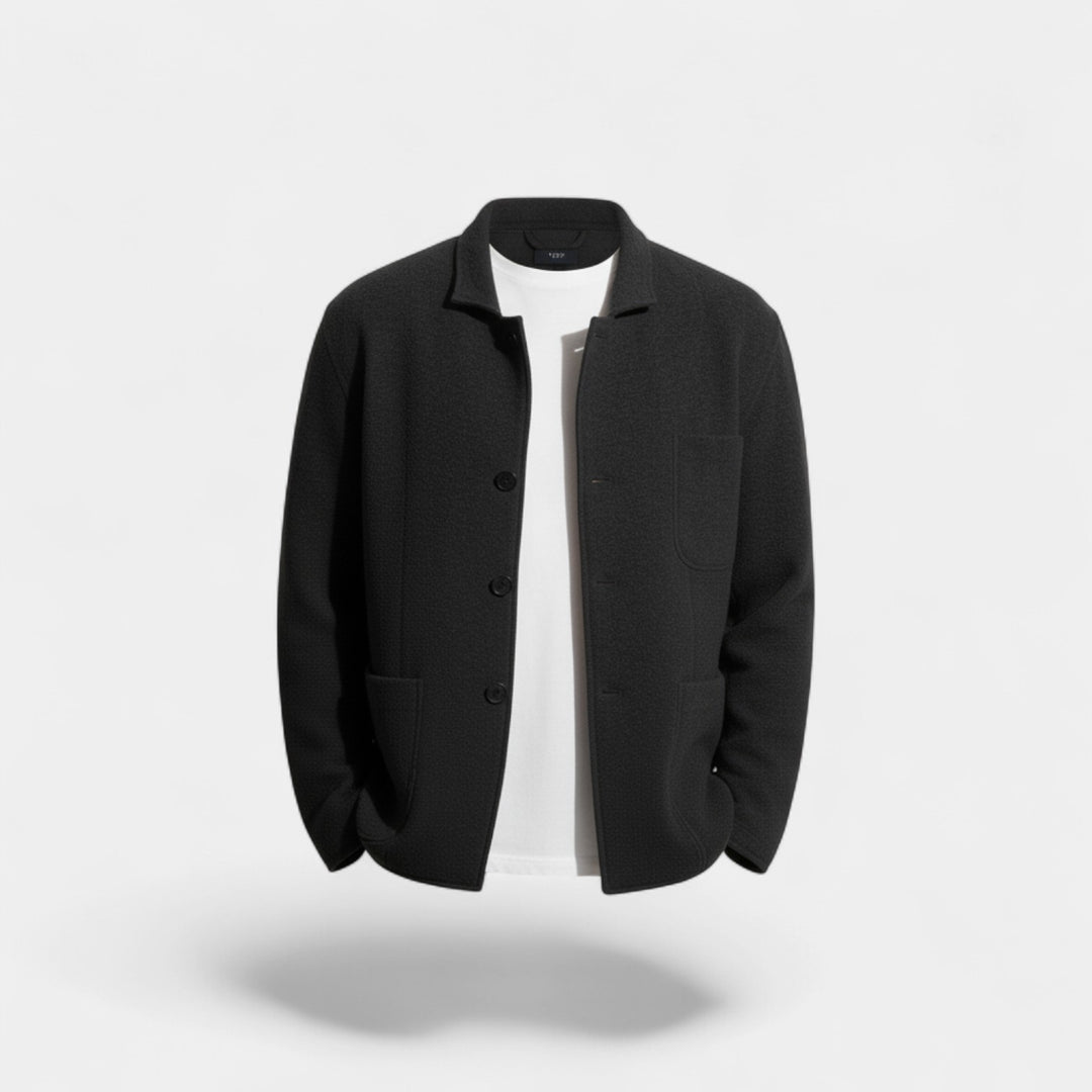 Herren Einfarbiger Blazer aus Technischem Material – Moderner Schnitt mit Revers