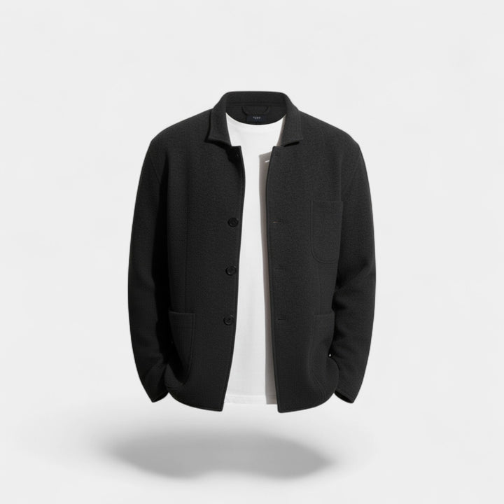Herren Einfarbiger Blazer aus Technischem Material – Moderner Schnitt mit Revers