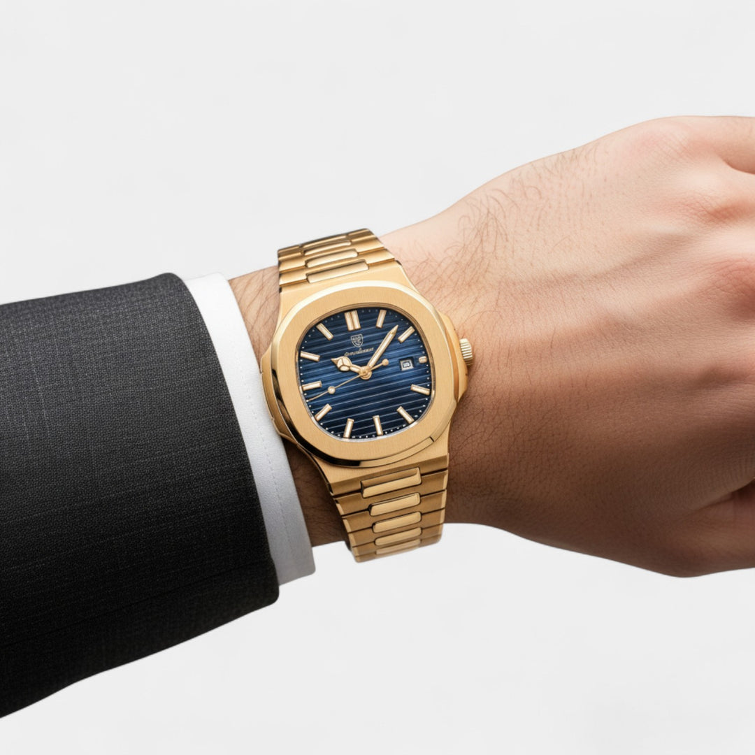 Claire Mode | Orologio di Lusso da Uomo Oro Rosa – Quarzo Luminoso e Impermeabile 42 mm