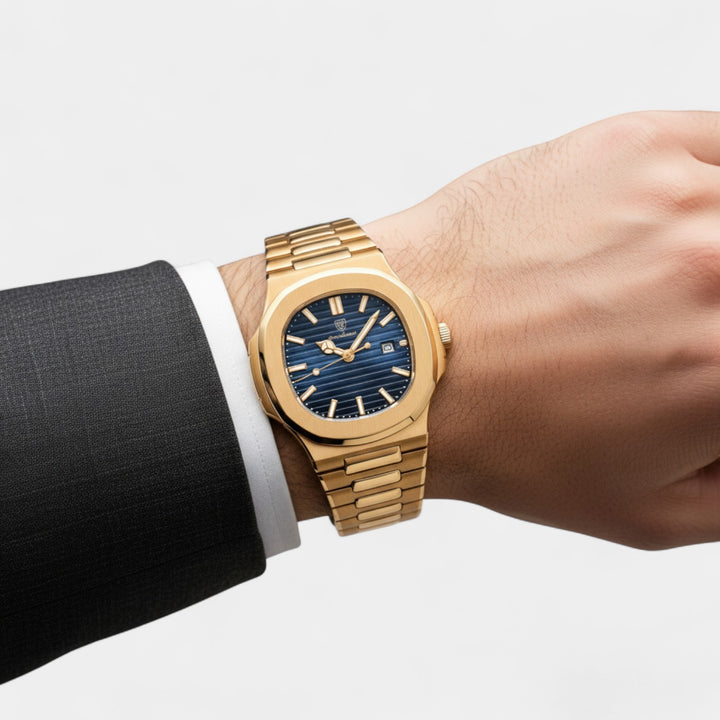 Claire Mode | Orologio di Lusso da Uomo Oro Rosa – Quarzo Luminoso e Impermeabile 42 mm