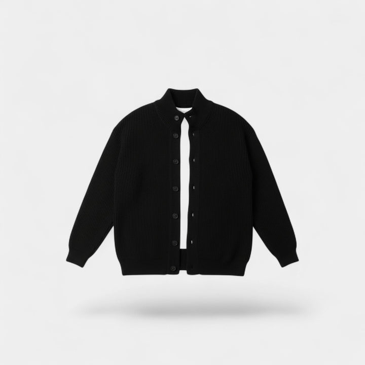 Herren Woll-Cardigan mit Stehkragen – Moderner, lässiger Schnitt
