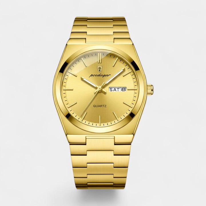Orologio da Uomo Dorato in Acciaio Inossidabile – Ultra Sottile Luminoso e Impermeabile 41 mm