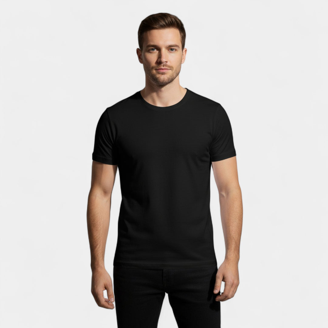 Set da 3 t-shirt uomo collo tondo in cotone spesso – raffinati, resistenti, essenziali quotidiani
