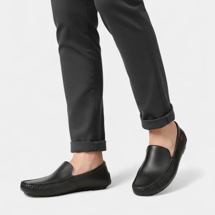 Mocassini da uomo in pelle testurizzata – Scarpe slip-on confortevoli
