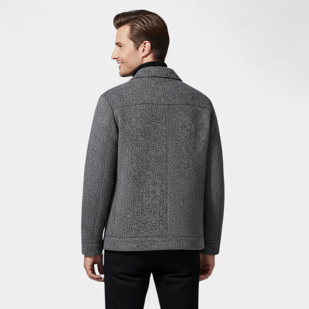 Herren Wollmantel mit Stehkragen – Moderne, maßgeschneiderte Eleganz