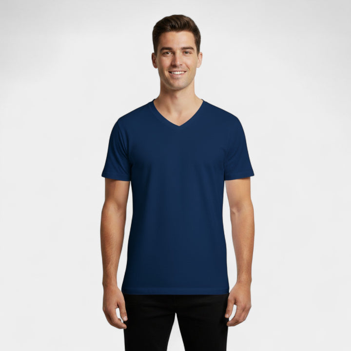 3er-Pack Herren V-Ausschnitt T-Shirts aus Baumwolle – Komfort Slim Fit