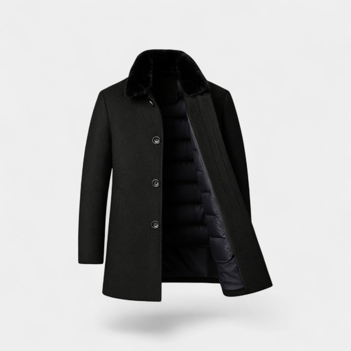 Cappotto trench uomo in lana con fodera rimovibile – eleganza invernale su misura