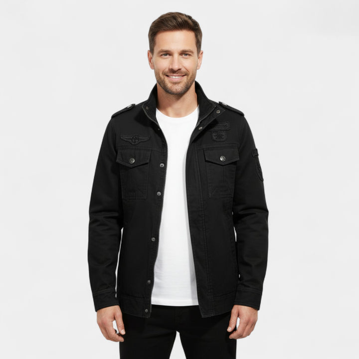 Giacca cargo uomo in cotone stile militare – robusta, raffinata, silhouette quotidiana
