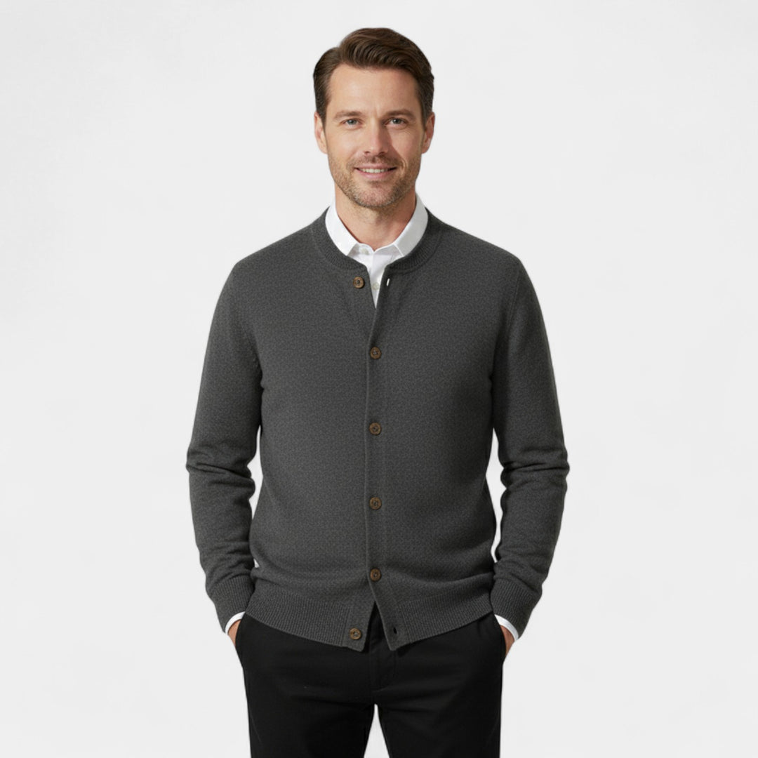Herren 100% Kaschmir Cardigan – Luxuriös geknöpft
