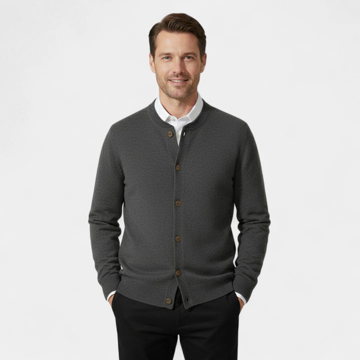Herren 100% Kaschmir Cardigan – Luxuriös geknöpft