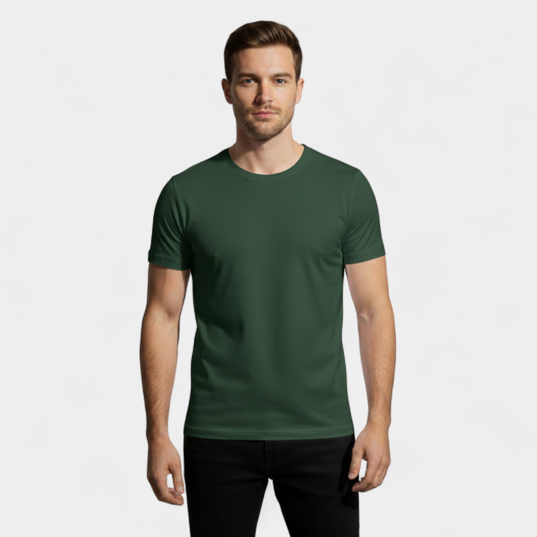 Set da 3 t-shirt uomo collo tondo in cotone spesso – raffinati, resistenti, essenziali quotidiani