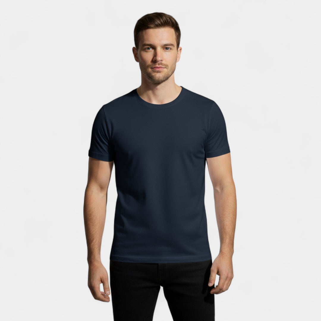 Set da 3 t-shirt uomo collo tondo in cotone spesso – raffinati, resistenti, essenziali quotidiani