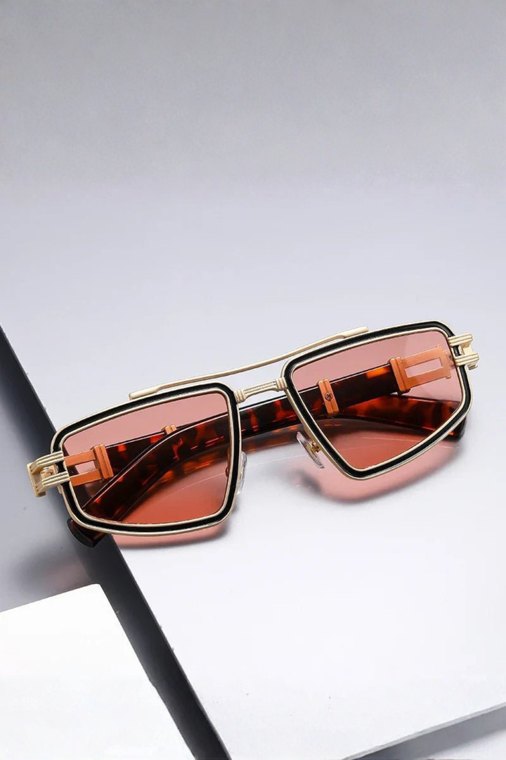 Retro Square Men's Sunglasses – Double Bridge and Tinted Lenses